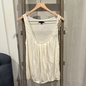 American Eagle Outfitters Cream Relaxed Tank Top